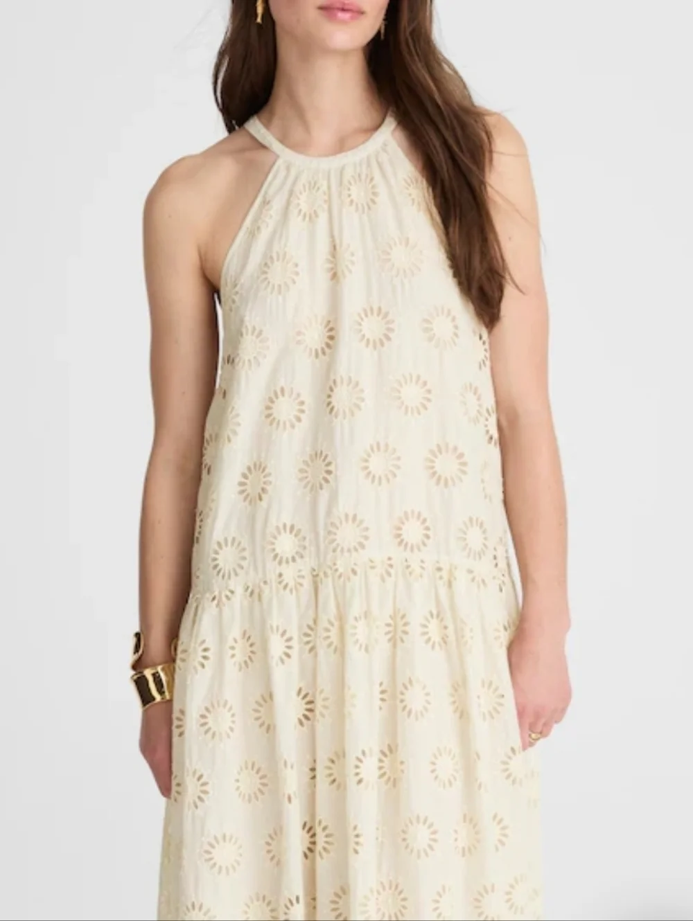 Madewell Embroidered Drop-Waist Maxi Dress - Ivory Floral Eyelet - Picture 4 of 14